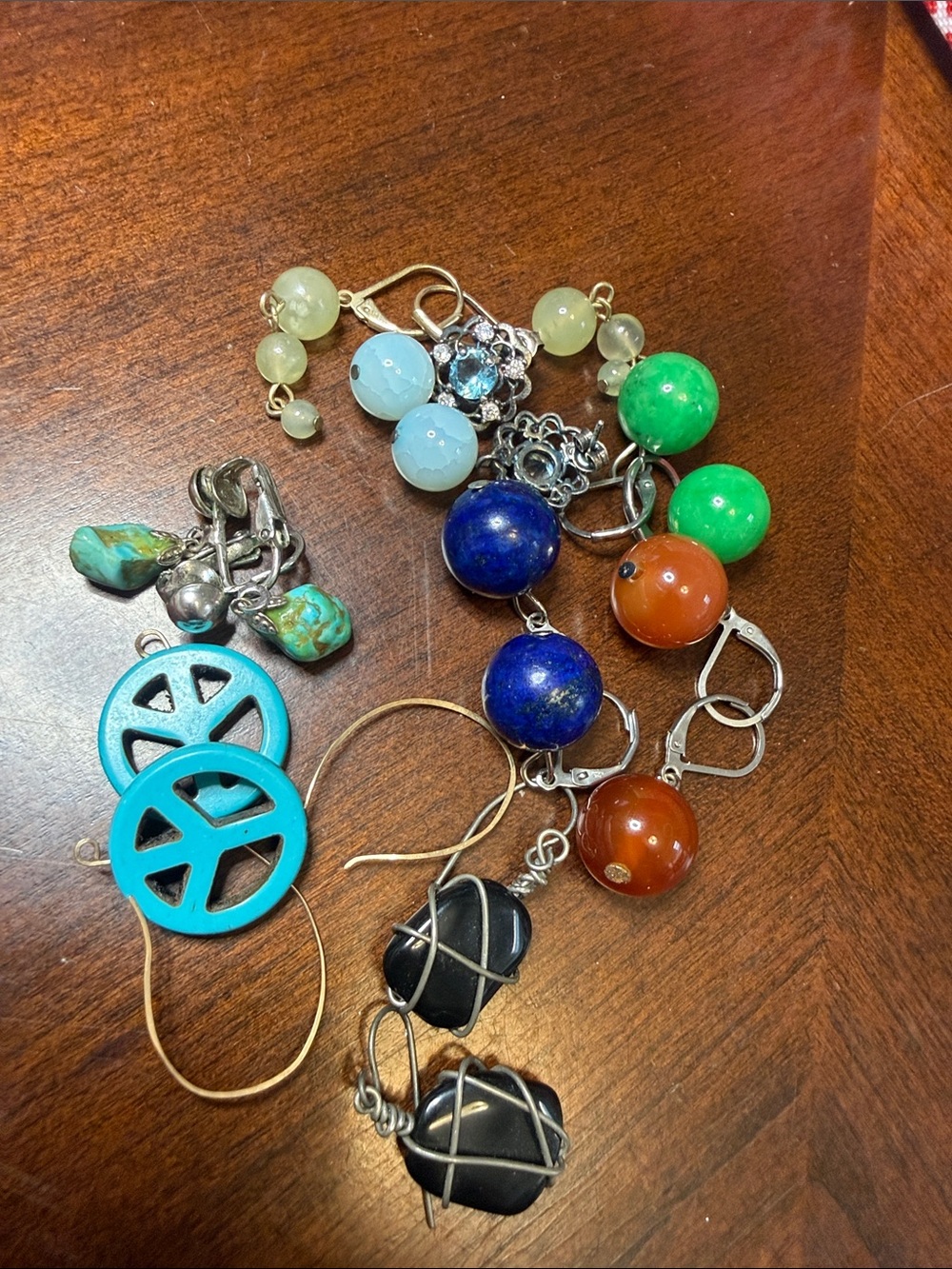Colorful Gemstone Earrings - Multicolor Bead Drop